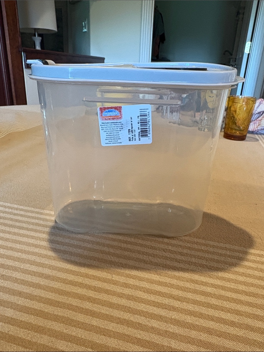 Plastic Pantry Container with grey Lid - Home Kitchen - coffee grinds storage